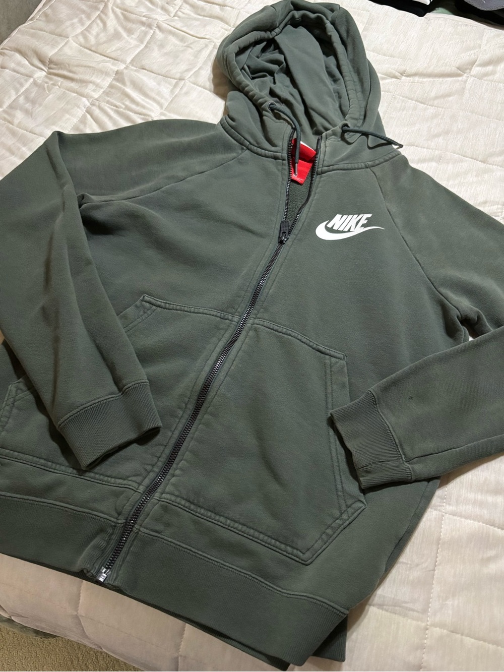 Nike Olive Green Full-Zip Hoodie